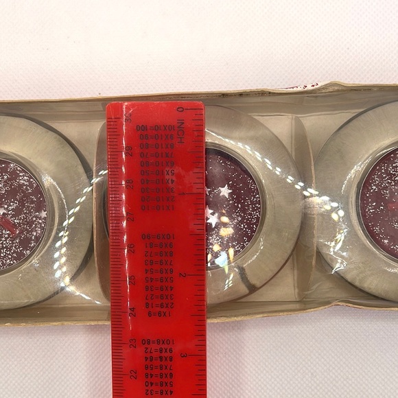 Pier 1 Glass Tea Light Holder Apple Crisp Set of 3. NWT - Picture 5 of 5